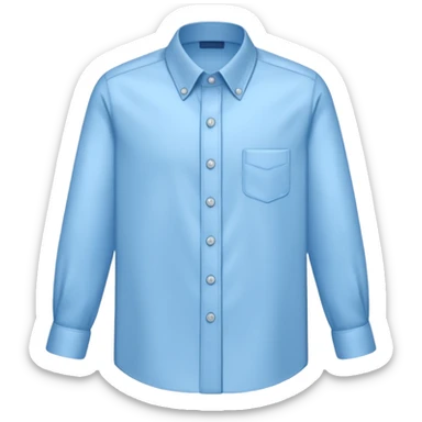  uma camisa social manga longa de botões na cor azul claro sticker