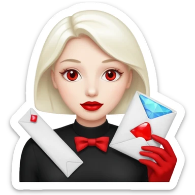 a beautiful loving  on it lipstick white opal envelope sticker