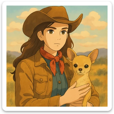 Styliser l'image en style Ghibli, illustration douce et détaillée, couleurs chaleureuses, ambiance poétique. sticker