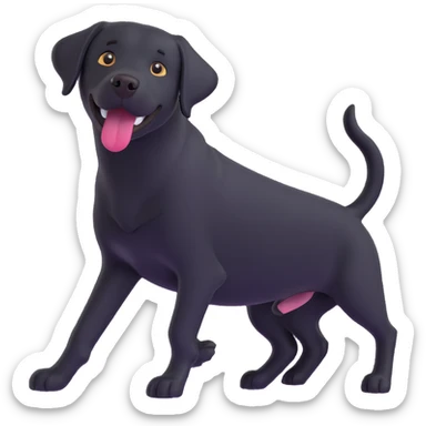 black Labrador retriever, playful pose sticker