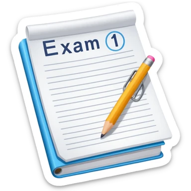 exam paper with a one on it und double underlined sticker