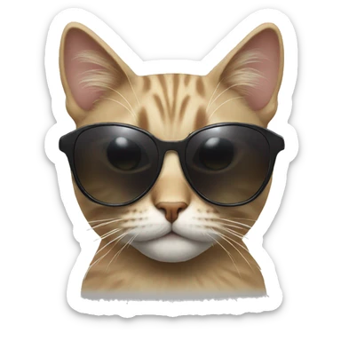 Cat with sunglasses sticker