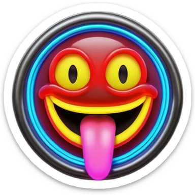 Neon sign saying GET THAT TOUNGE READY YA BASTARD sticker