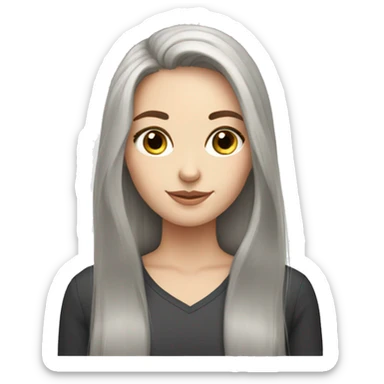 Long hair white girl with 2 cats  one dark grey and one black sticker