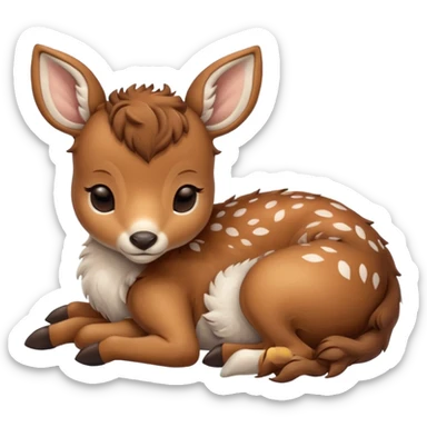 Baby deer sleepinh sticker