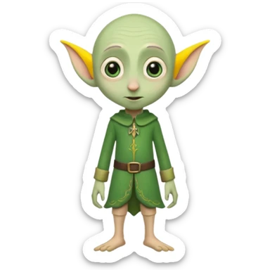 Dobby standing up without hair sticker
