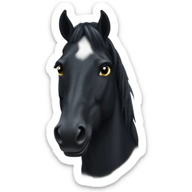 Black horse with white spot on forehead sticker