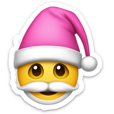 Pink Santa hat sticker