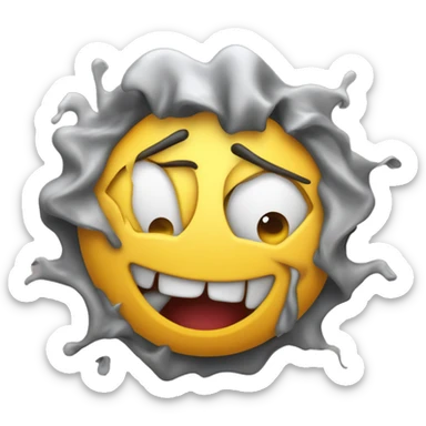 Emoji of a smiley tearing its hair out with it hands in fear and confusion with the caption 'тендер!' . Include smily with no sholders
  sticker