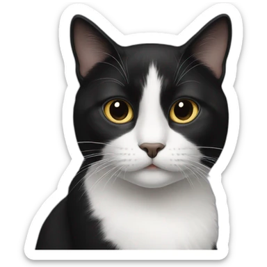 black and white cat sticker