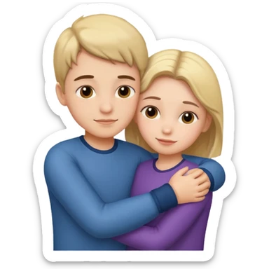 Un garçon et une fille en position calin sticker