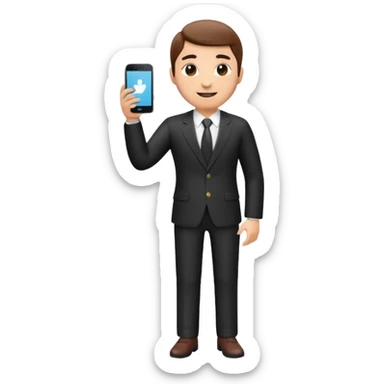 A 3D full body MNC Employee bitmoji talking on mobile with someone sticker