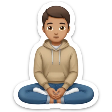 человек сидит на коленях боком sticker