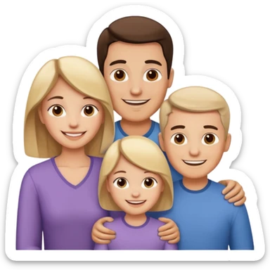 family with two parents and one child sticker