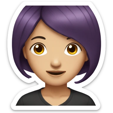 Im asian girl with aubergine hair long  sticker