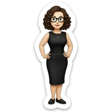 Caucasian-Mum-woman-goth-brown-hair-standing-wearing-glasses-plus-size sticker