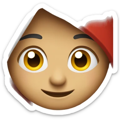 A half smile emoji with red face sticker