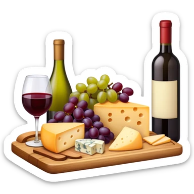 Cheese board and wine  sticker