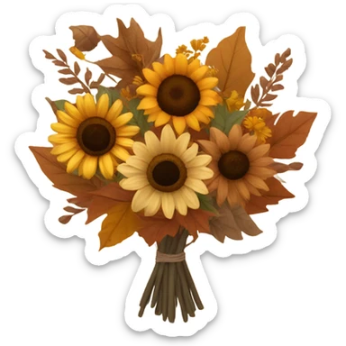 autumn bouquet brown sticker