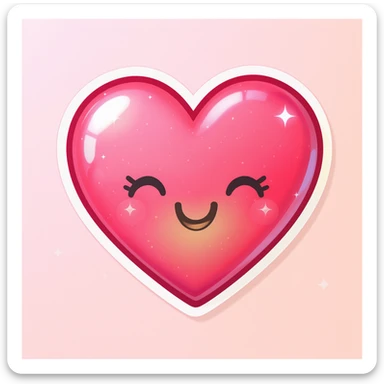 food heart emoji, cute and shiny, with a gradient effect, no background sticker
