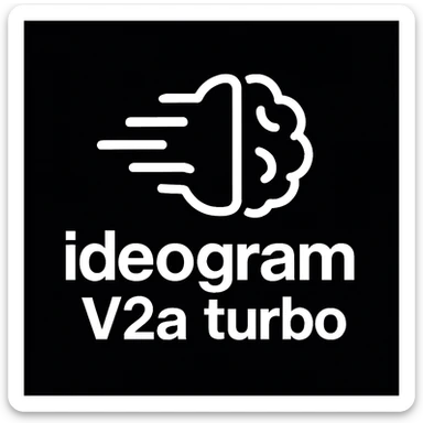 recreate this logo with text of "ideogram V2a turbo", MAKE IT FIT IN SQAURE  sticker