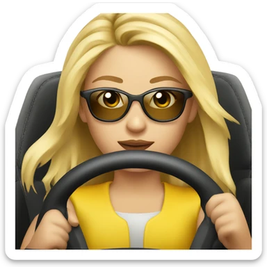 Blond cool girl driving a ferrari sticker
