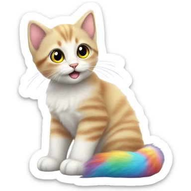 Rainbow and kitty  sticker