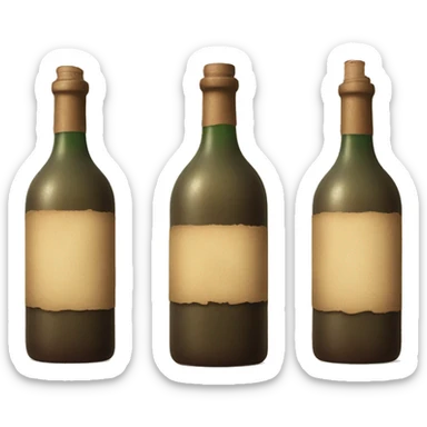 Old vintage Wine bottle  sticker