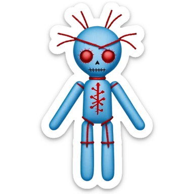 carolina blue and red voodoo doll sticker