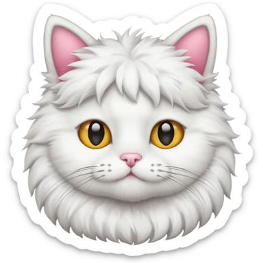 cheerleading white cat with pom pom sticker