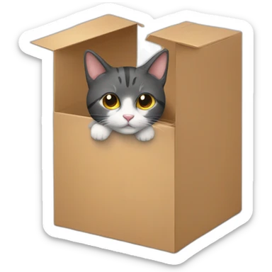 gato en una caja sticker