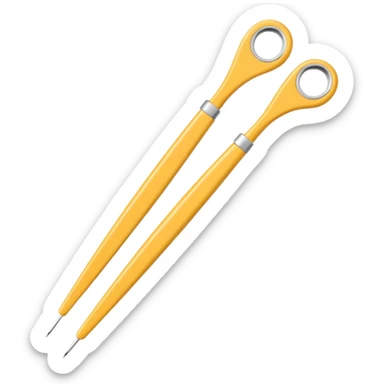족집게 (tweezers) holding a small object sticker