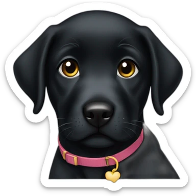  black labrador puppy love  sticker
