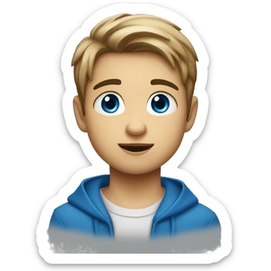 Niño rubio con los ojos azules sticker