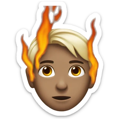 Cara con ojos de fuego  sticker