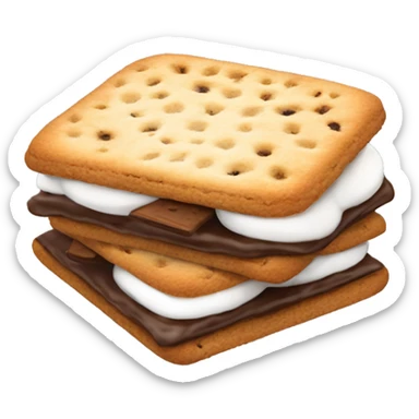 Realistic smores cookie sandwich isolated  sticker