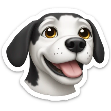 Black white dog sticker