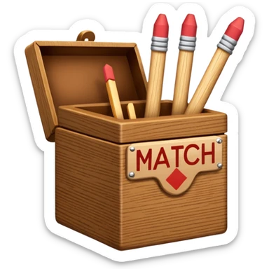 match sticks box sticker