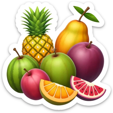 tropical fruits together  sticker