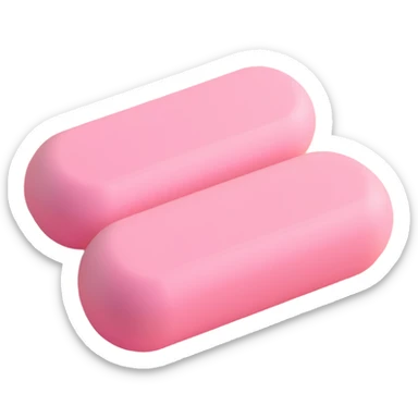 light pastel pink pill, simple and soft, 3D Apple emoji style sticker