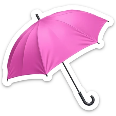 Folded Rain Umbrella pink sticker