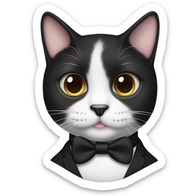 tuxedo cat no suit with a black spot on his chin  sticker