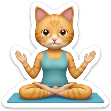 cat doing yoga sticker