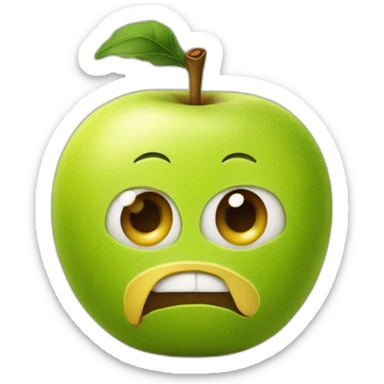 Une pomme avec des yeux qui mangent une banane sticker