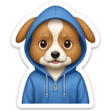 Dog wearing hoodie sticker