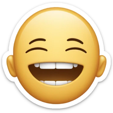 person closing eyes really hard and smiling but bitting teeth really hard sticker