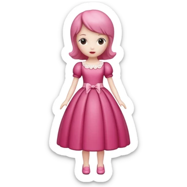 Isolated detaile illustration incredibly modern raspberry torte doll figurine full body sticker