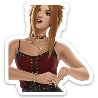 realistic girl with jewelry sticker