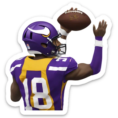 Mn Vikings #18 dropping a pass sticker