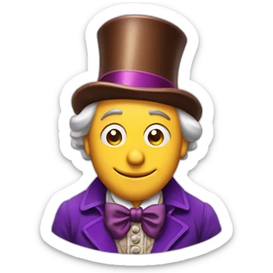 Willy Wonka with candy sticker